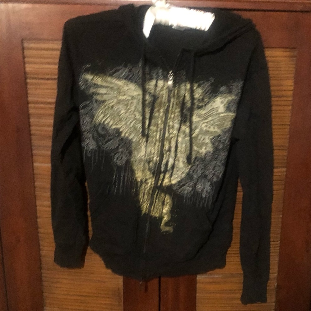 Black hoodie.